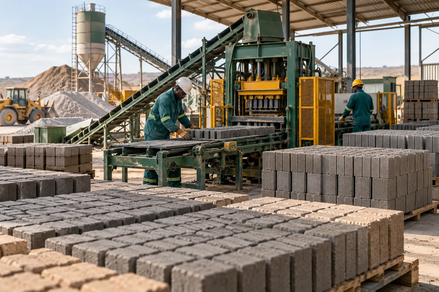 Illustrative view of products and materials produced by a local business
