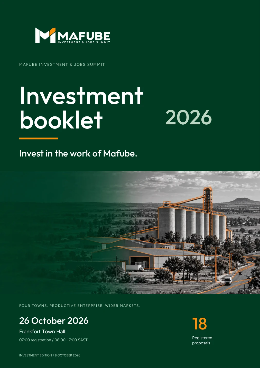 Investment booklet page 1. Full page text is available below.